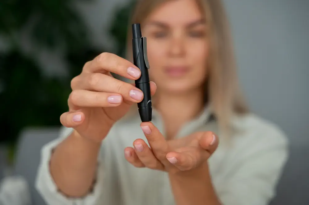 Preparing glucose test strips to manage cravings and hypoglycemia.