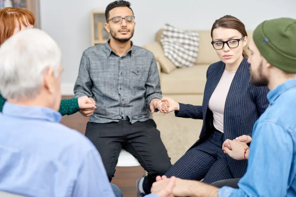 Support group using physical self-care routines to sustain energy.