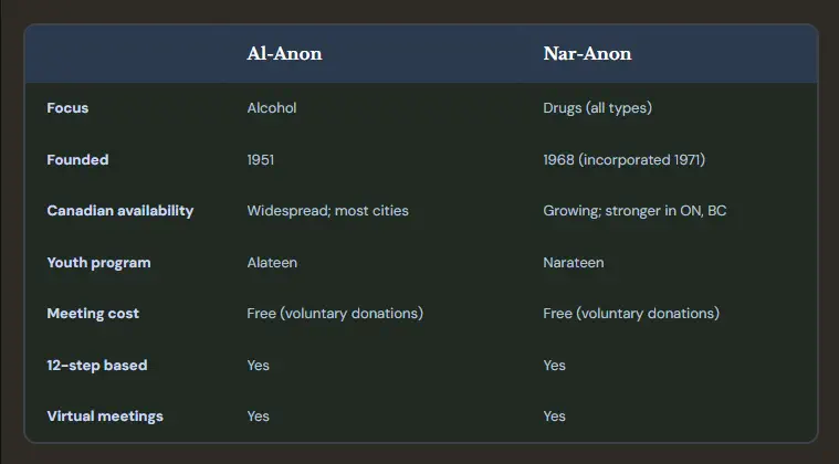 Al-Anon and Nar-Anon addiction support